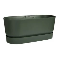 Elho Greenville Terrace Trough 60 Wheels Leaf Green