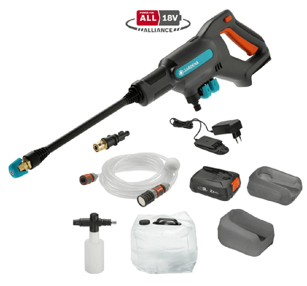 Gardena Hogedrukreiniger Aquaclean 18v Set 3 Gardena Hogedrukreiniger Aquaclean 18v Set