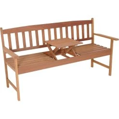 Lesli Bank Hardhout Met Inklapbare Tafel 150 Cm